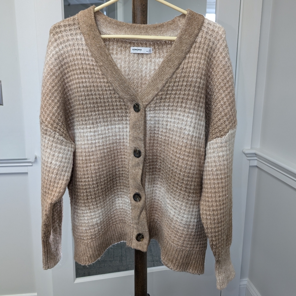Tan Ombre Cardigan Sweater, 2X